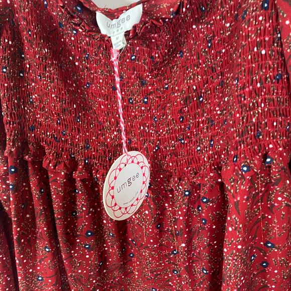 NWT Umgee Can't Get Over You Wine Red Babydoll Top - Picture 4 of 8